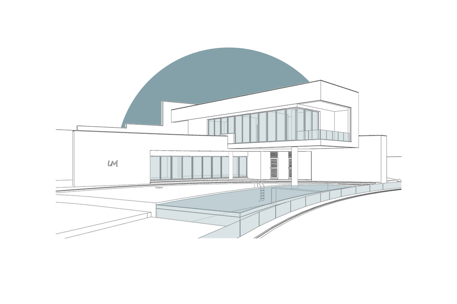LA Chalet architectural 3D view